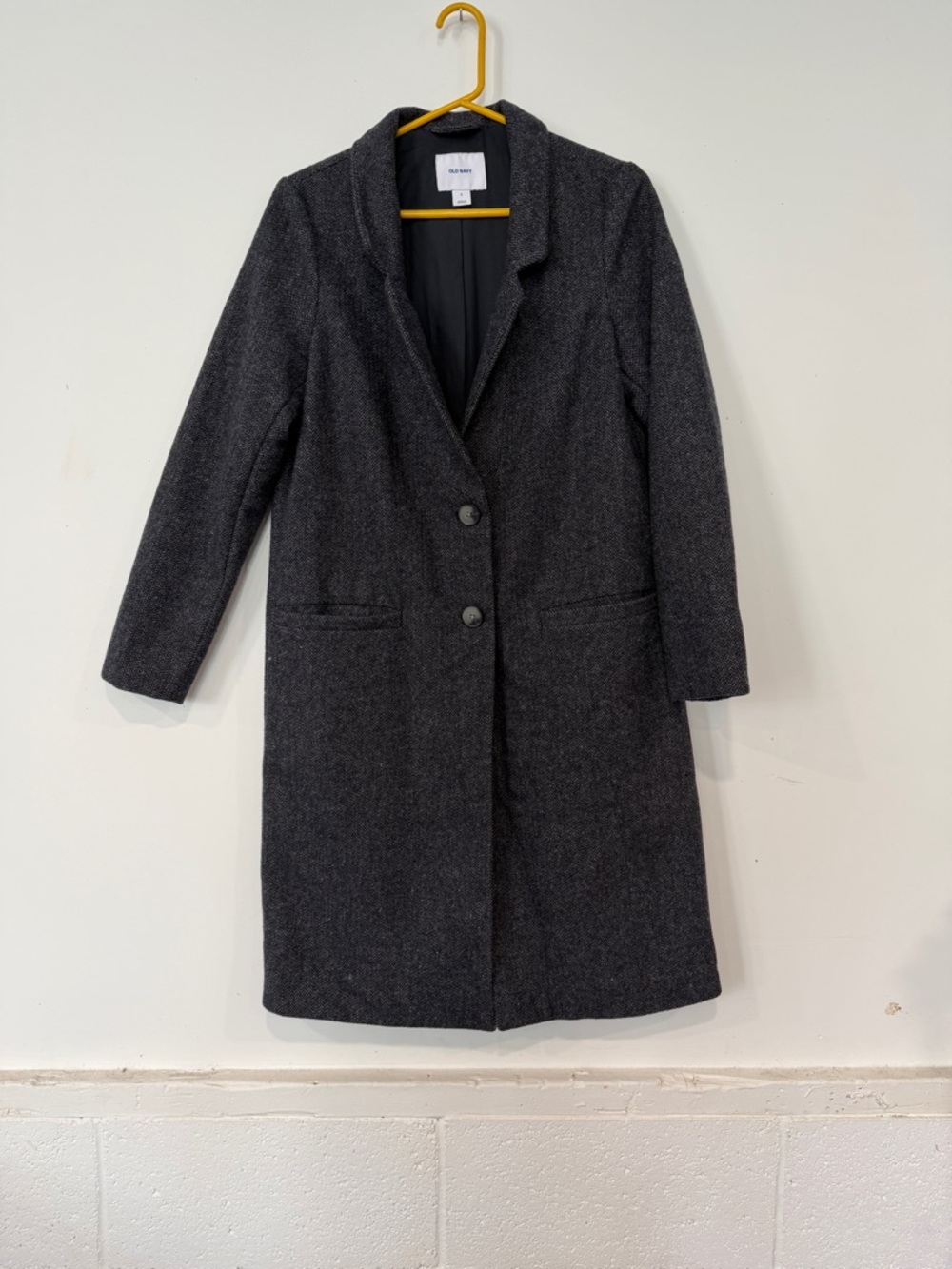 Old Navy Charcoal Gray Single-Breasted Long Coat